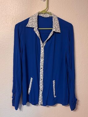 Lemon Grass Long Sleeve Button Down Blouse Small